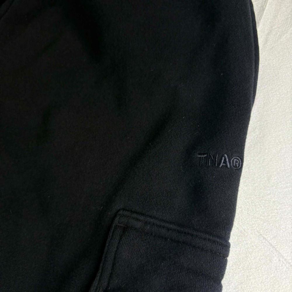 Aritzia TNA Sweatfleece Cozy Fleece Mega Cargo Sweatpants Small Black Joggers - Picture 7 of 7